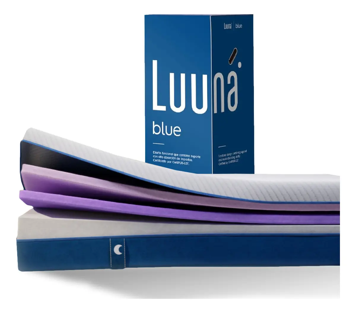 Colchão Casal Luuna Blue, Espuma 21 cm com Bloqueio de Movimento, 10 Anos de Garantia