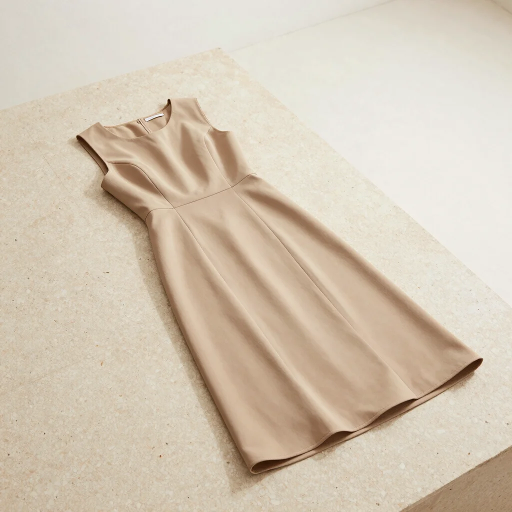 Vestido Midi Estruturado Areia