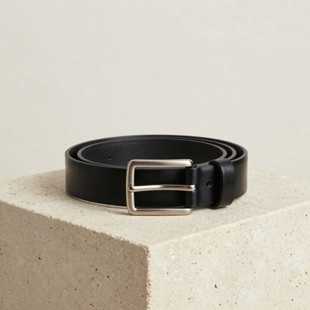 Cinto de Couro Liso Preto