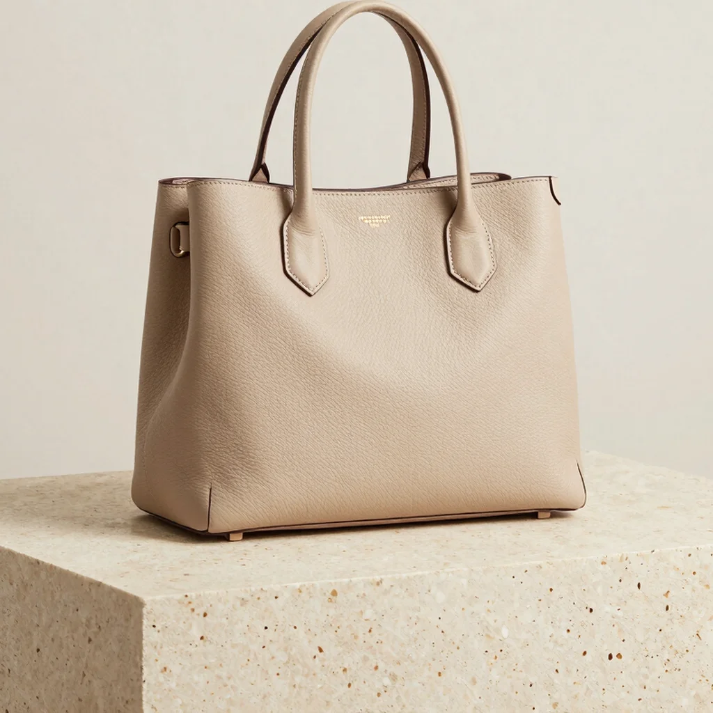 Bolsa Tote em Couro Bege